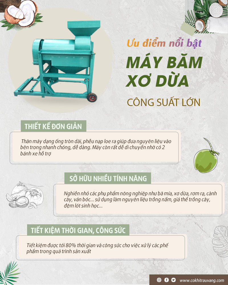 Máy băm xơ dừa 37kW