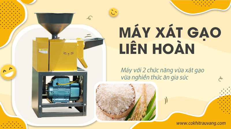 máy xát gạo liên hoàn mini